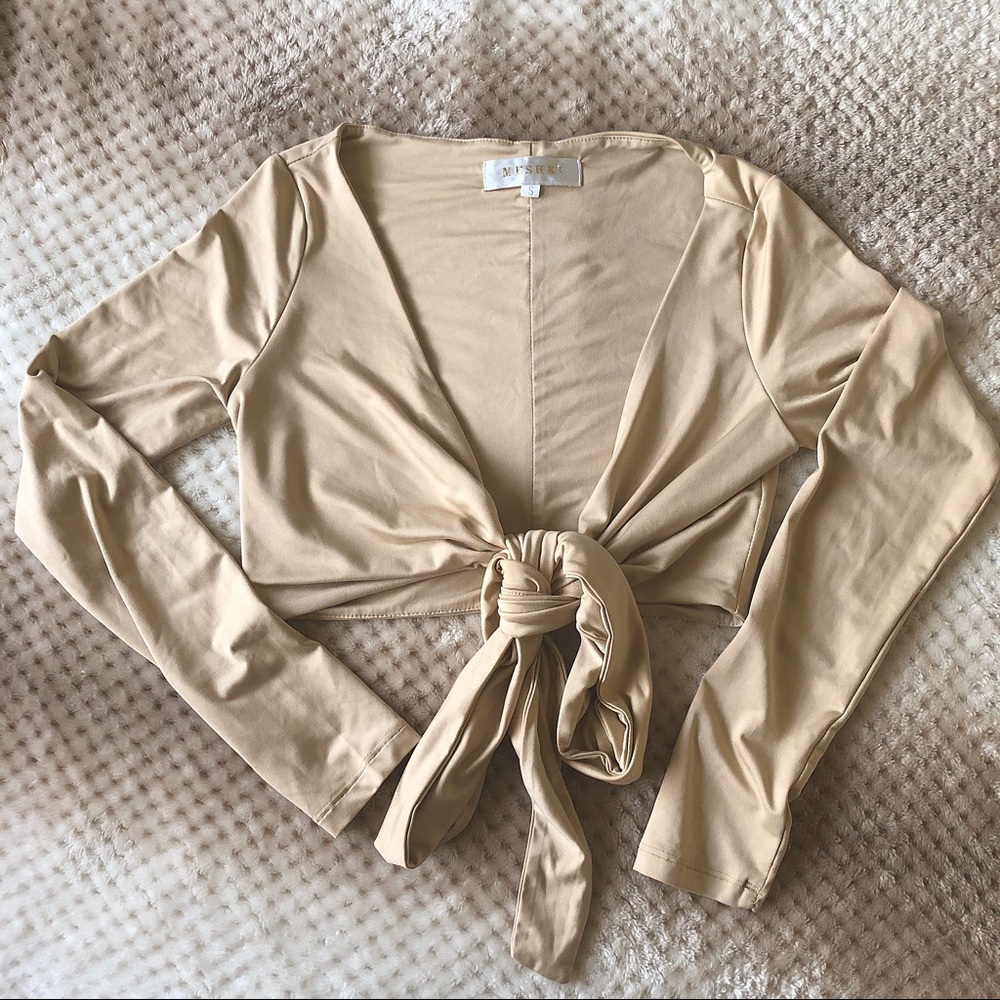 Meshki champagne crop top